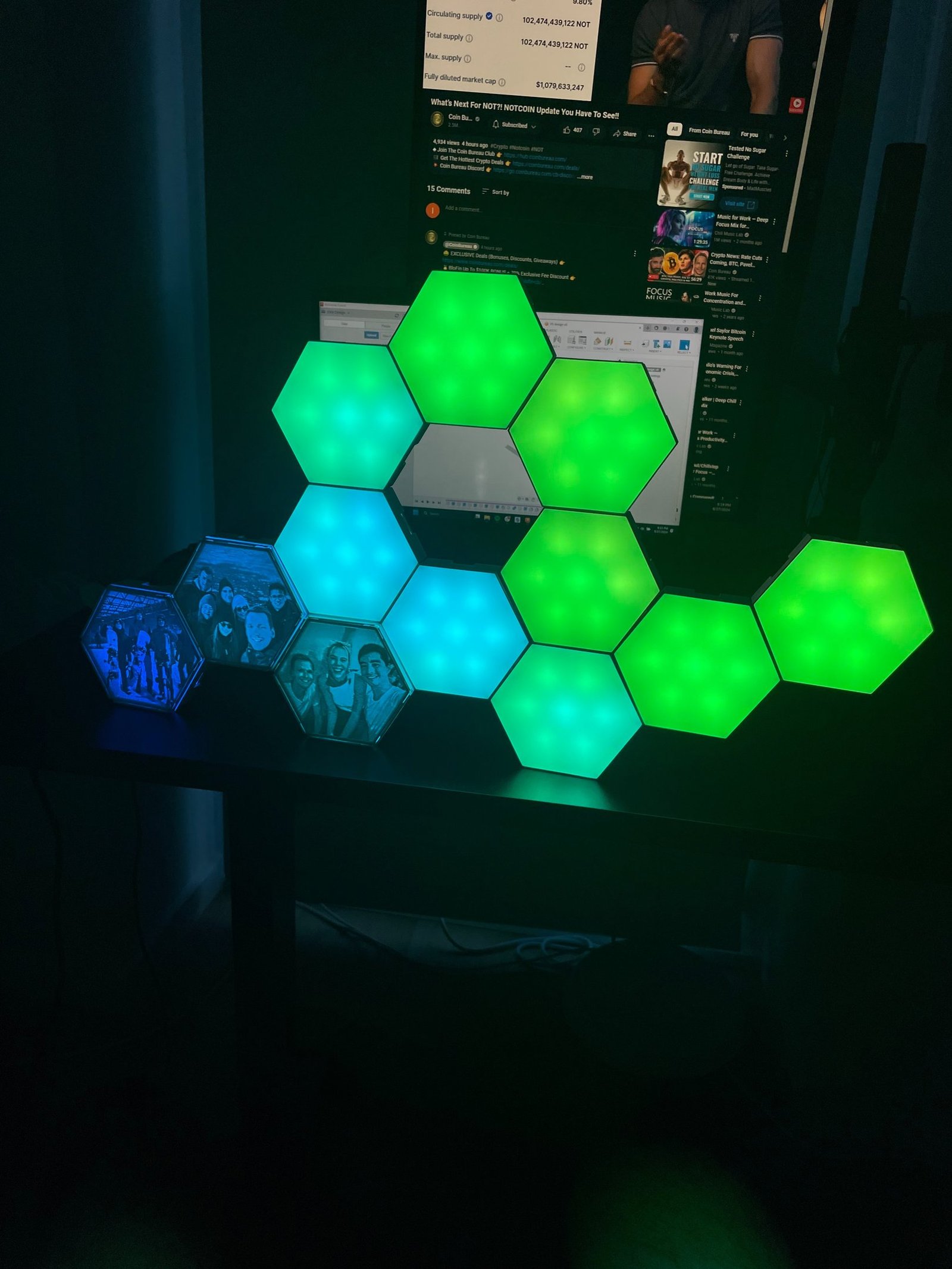Modular hexagonal LED panels with custom lithophane fronts